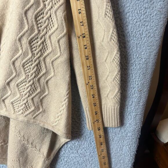 Jones New York Sweater Womens L Tan Angora Rabbit Lambs Wool Open Front Cardigan - Picture 6 of 12